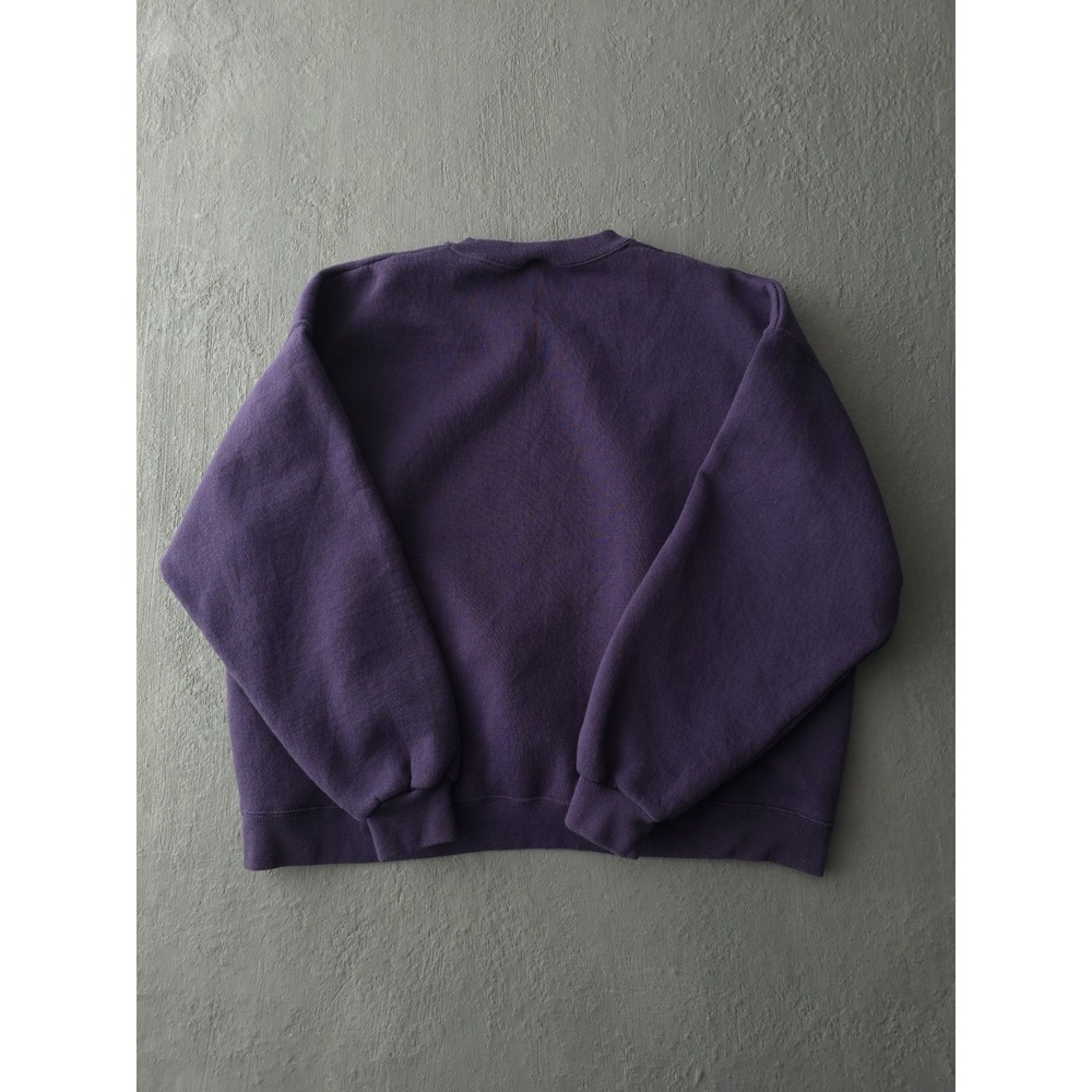Vintage 90s Russell Athletic Purple Blank Crewneck Sweatshirt XL - Picture 4 of 10